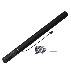 80cm Konfettishooter - Profi Metallic Flitter silber